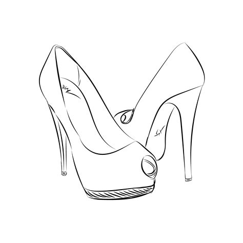 fancy high heel drawing.